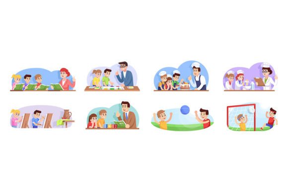 After School Vector Graphics for Modern Editorial and Web Design