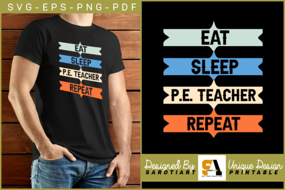 Eat Sleep P.E. Teacher Repeat Retro SVG Review for Real Projects