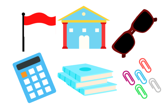 Education Element School Icon Vector for Craft Projects