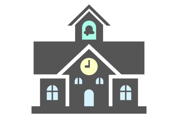 Elementary School Icon for Child Education: A Versatile Graphic Design Asset