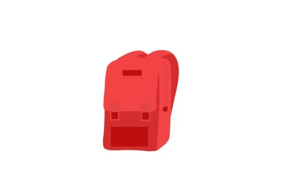 Graduation and Education Red Bag School Graphics for Icons