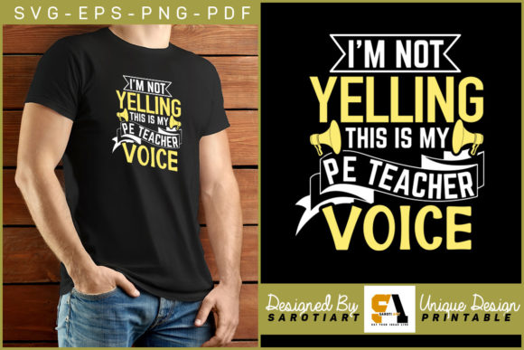 I’m Not Yelling This Is My PE Teacher – A Creative Graphic Design Asset for Crafts and Branding