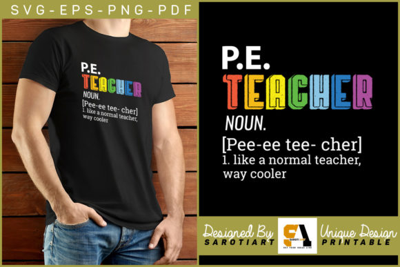 PE Teacher Definition T-shirt Design: A Graphic Asset for Creative Publishers