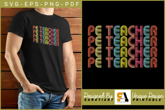PE Teacher Design: A Retro Graphic Asset for Crafts and Merch