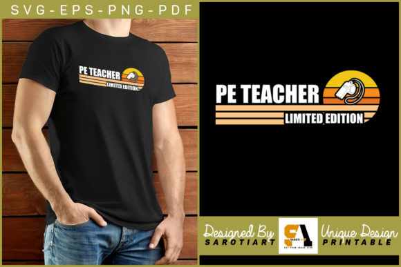 PE Teacher Limited Edition Retro T-shirt – A Graphic Design Asset for Crafts