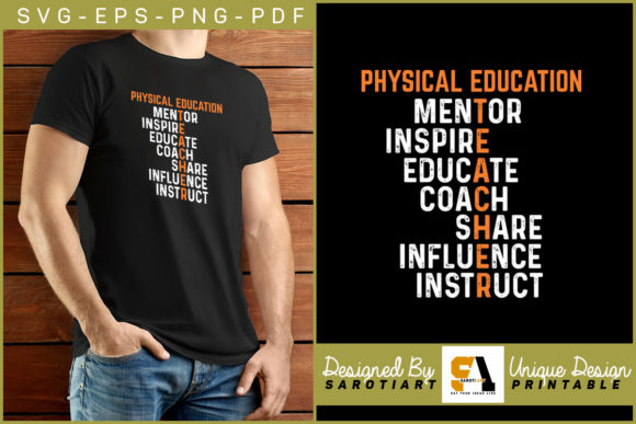 Physical Education Mentor Inspire Design: A Creative Graphic Asset for Crafts and Branding