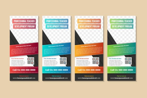 Professional Teacher Vertical Banner: A Modern Graphic Design Asset for Local Business Branding