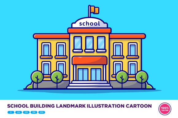School Building Landmark Illustration: A Practical Embroidery Design Review
