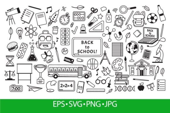 School Doodles Hand Drawings: A Versatile Graphic Design Asset for Branding