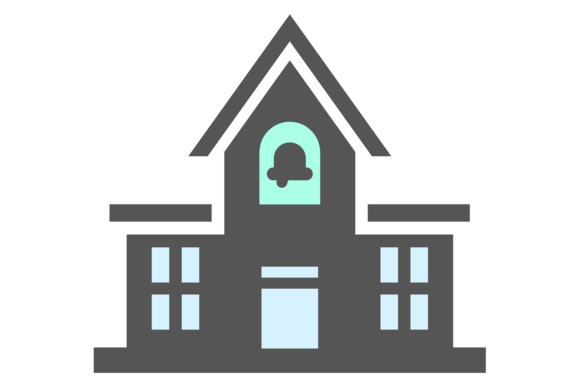 School Facade Illustration: A Versatile Graphic for Handmade and Print Projects