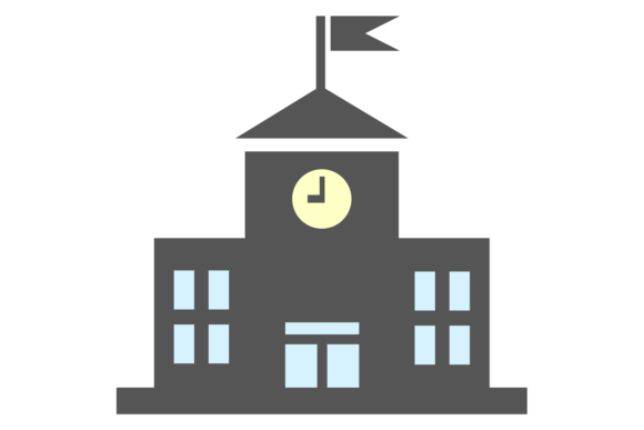 School Icon Graphic for Modern Editorial and Web Publishing