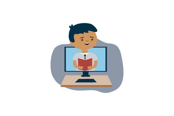 Teacher in Computer Screen - A Versatile Graphic Design Asset for School and Crafts